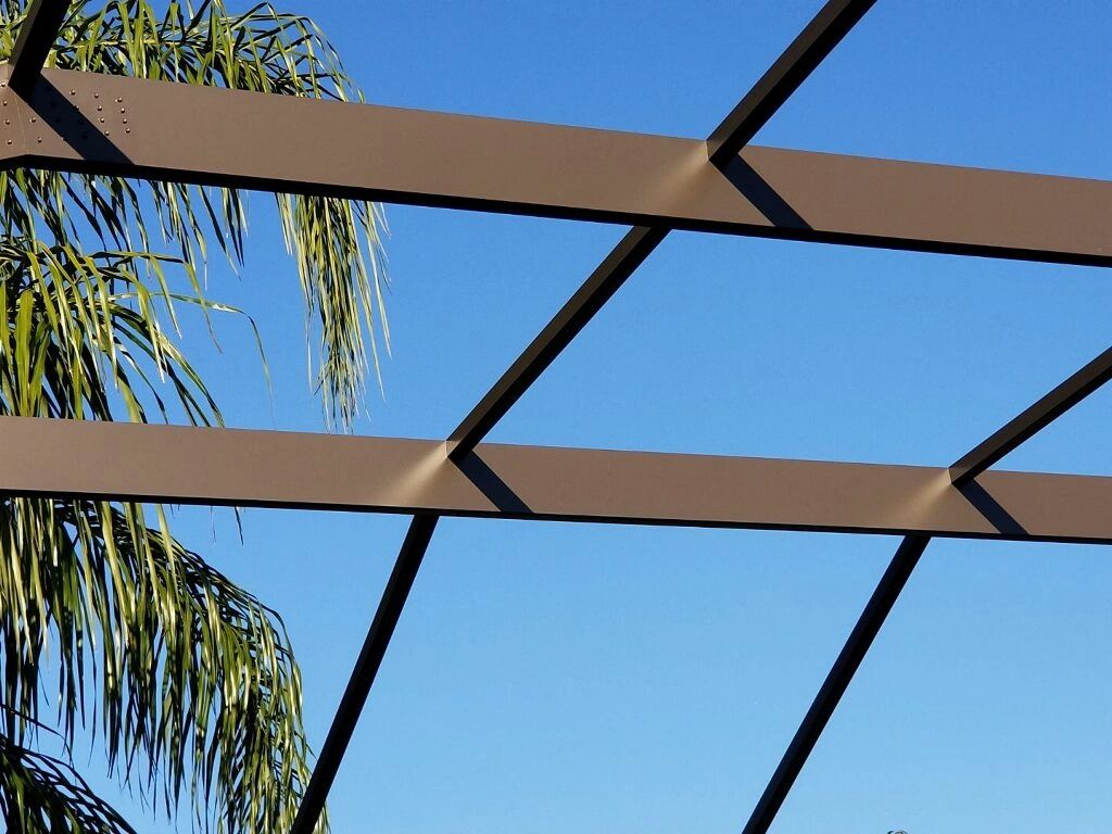 Pool Cage Painting Before vs After